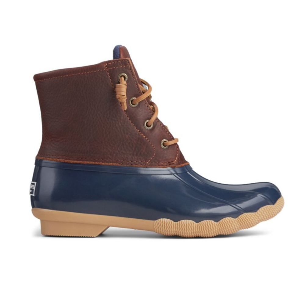 Sperry Saltwater Duck Boot Navy Leather Upper size 9.5